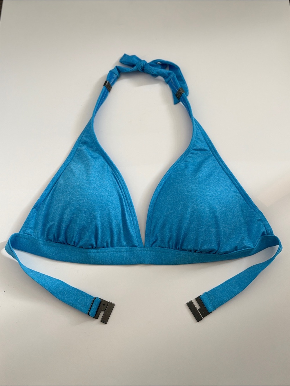 Oakley Turquoise Blue Geometric Mosaic Reversible Halter Bikini Top